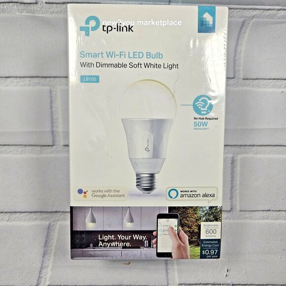 tp-link Smart Wi-Fi LED Dimmable Soft White 50W Light Bulb LB110 New Sealed - Picture 2 of 6